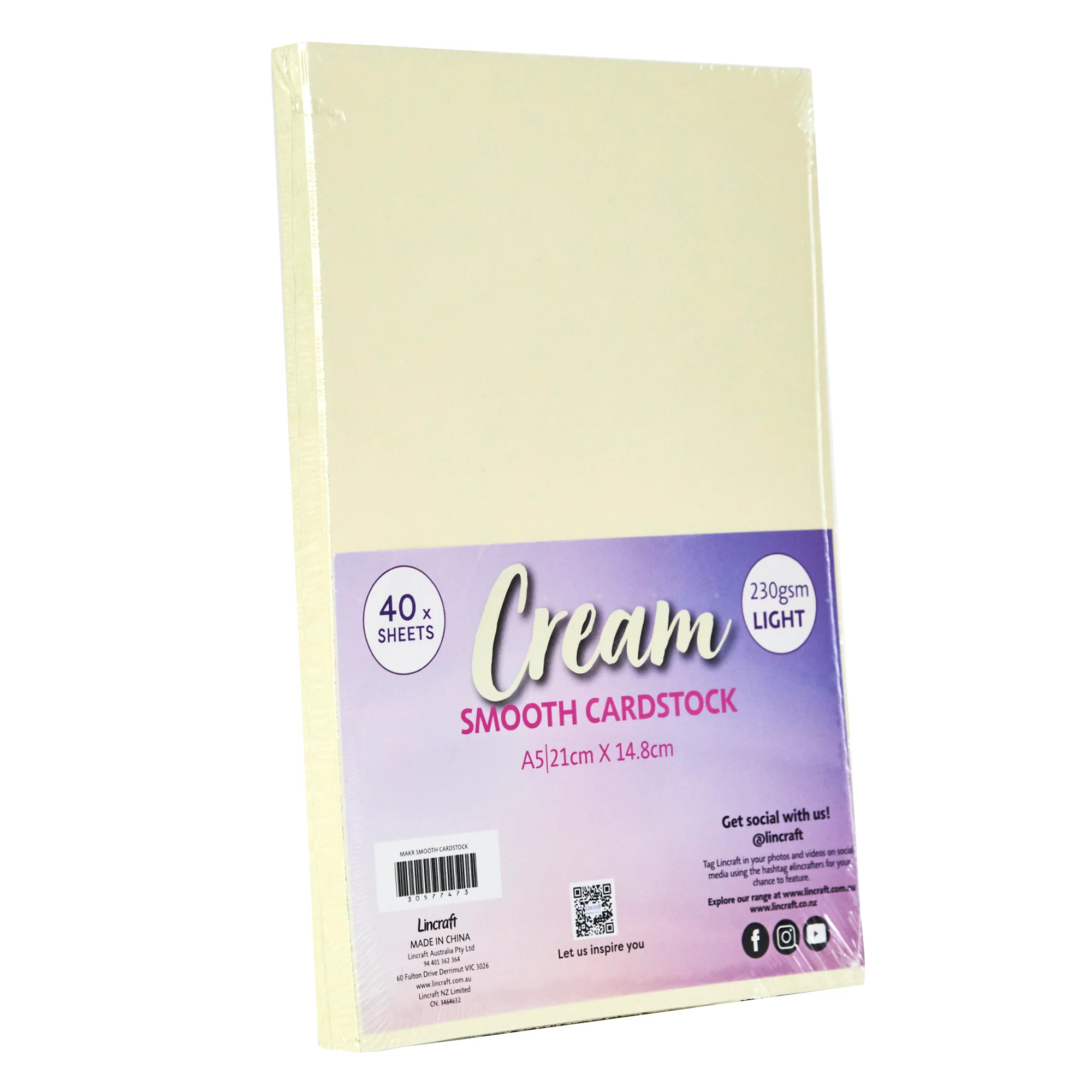 Makr Smooth Lightweight Cardstock, Cream- A5 - Image 2