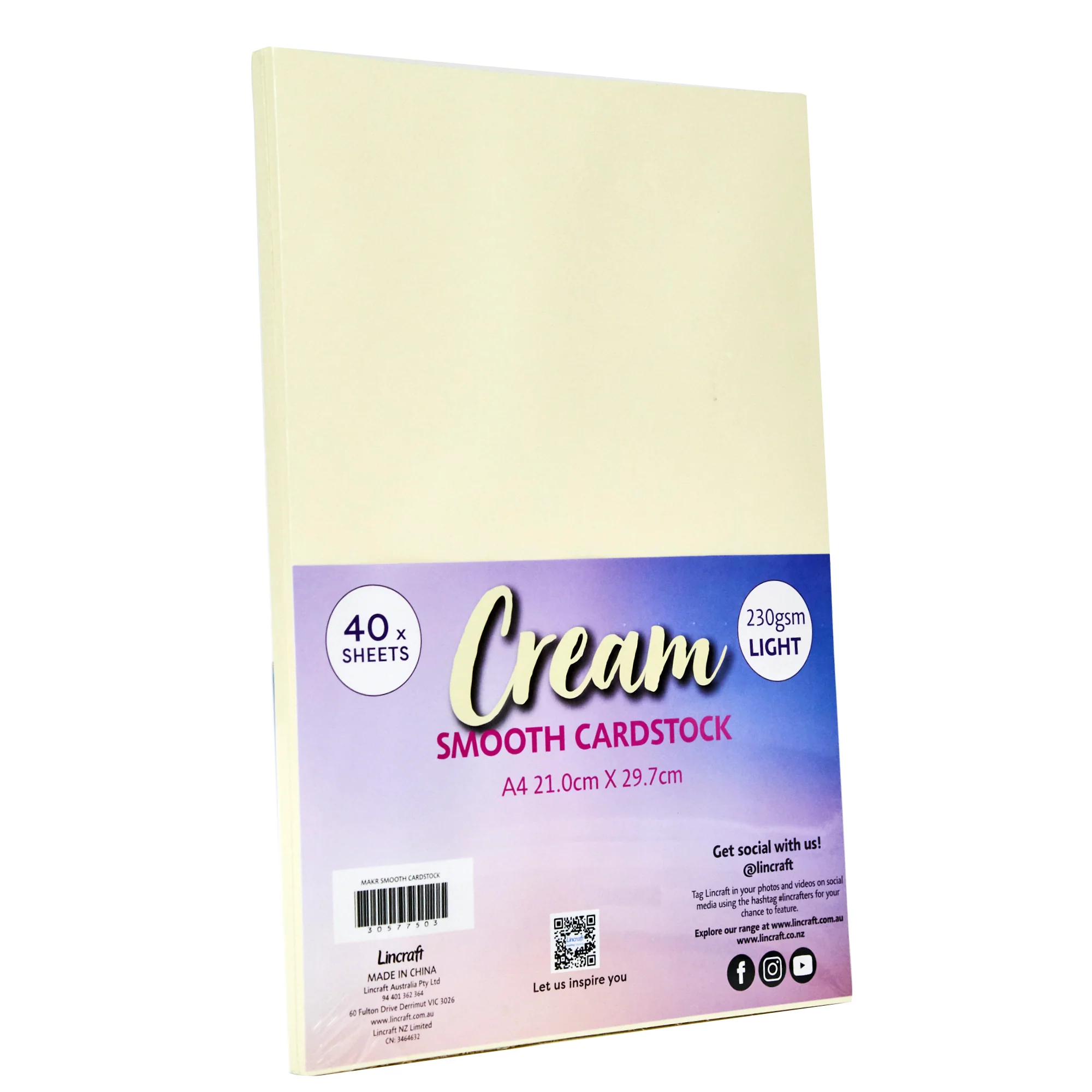 Makr Smooth Lightweight Cardstock, Cream- A4 - Image 2