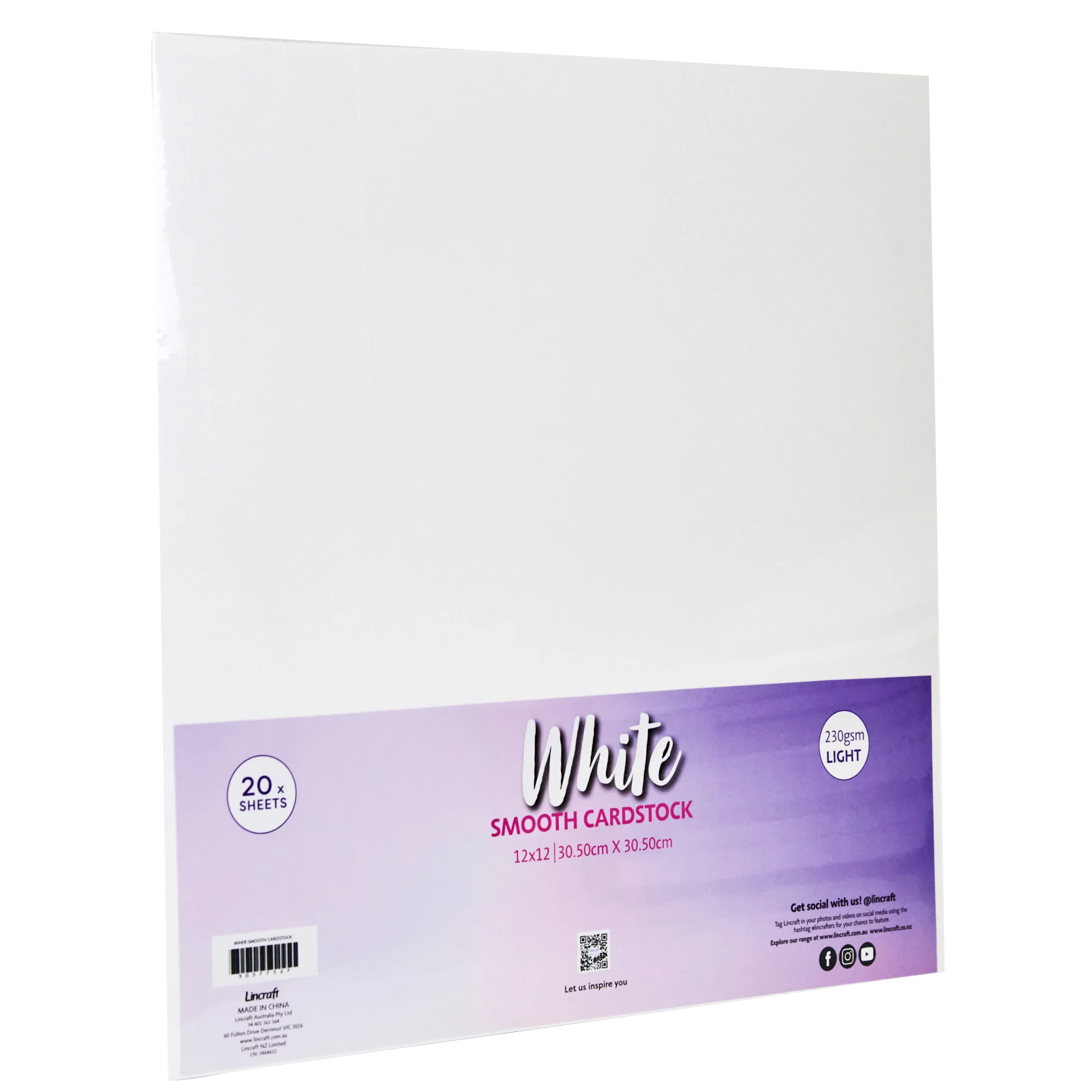 Makr Smooth Lightweight Cardstock, White- 12x12in - Image 2