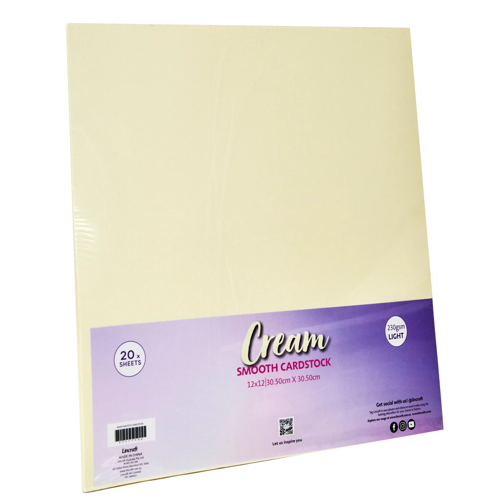Makr Smooth Lightweight Cardstock, Cream- 12x12in - Image 2