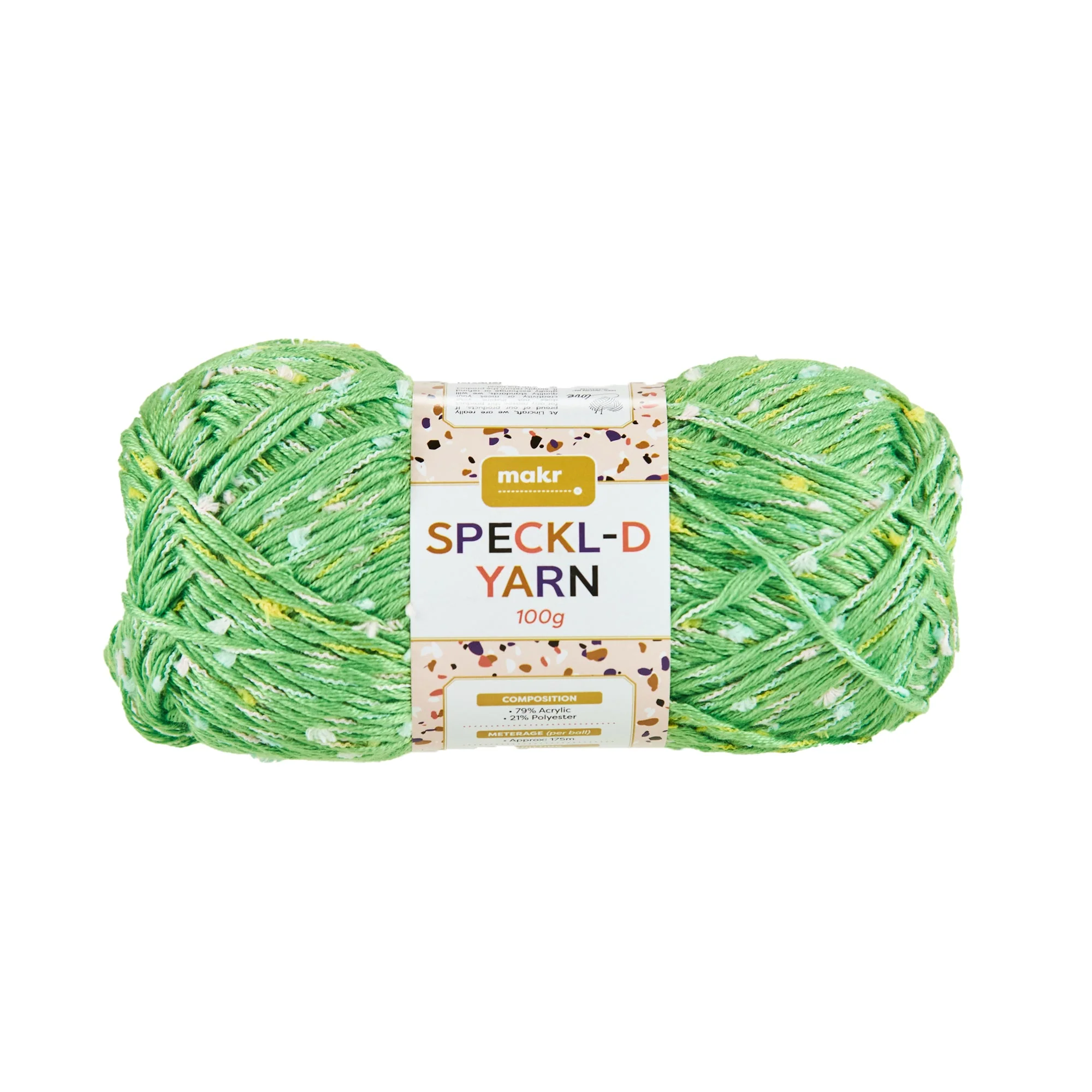 Makr Speckl-D Crochet & Knitting Yarn, 100g Acrylic Polyester Yarn - Image 3