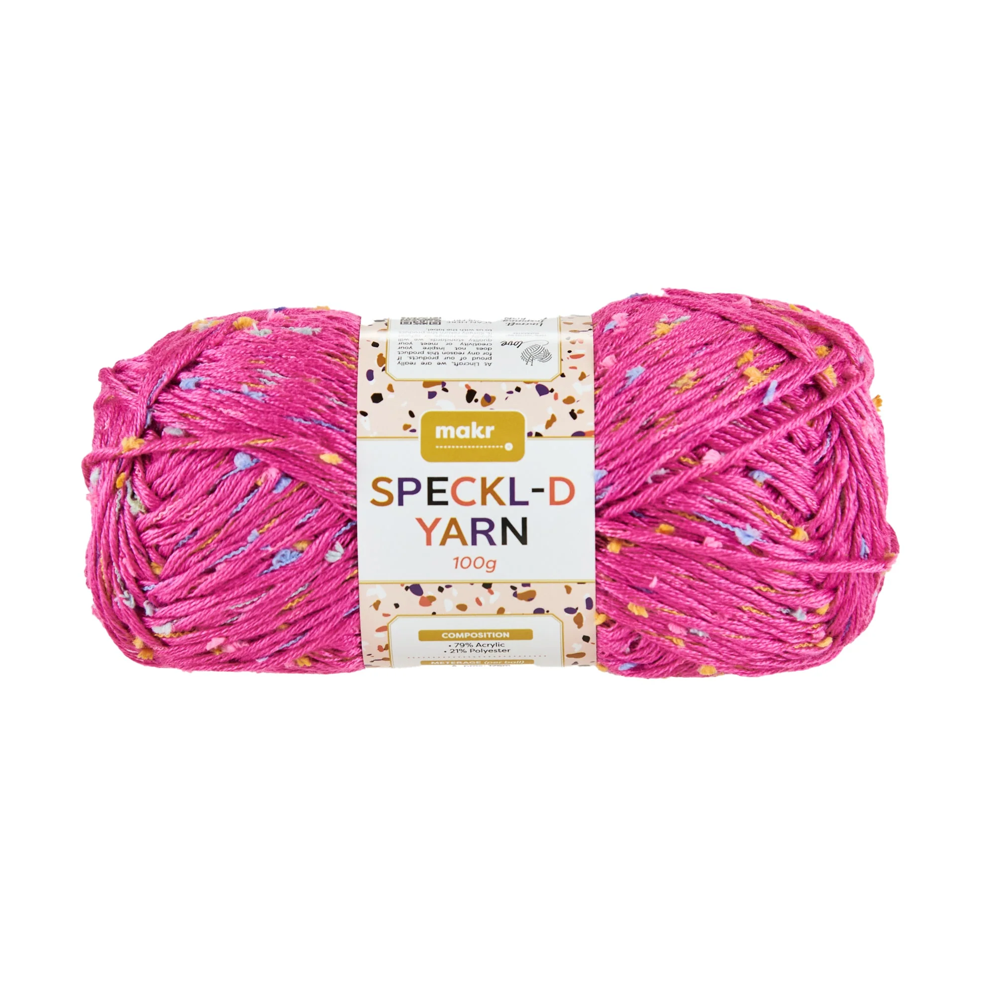 Makr Speckl-D Crochet & Knitting Yarn, 100g Acrylic Polyester Yarn - Image 9