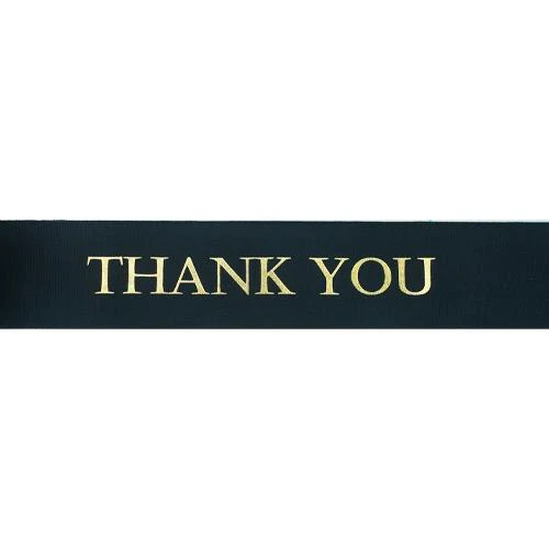 Makr Ribbon, Thank You Black Taffeta- 38mmx3.6m