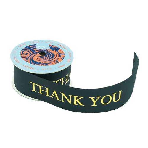 Makr Ribbon, Thank You Black Taffeta- 38mmx3.6m - Image 2