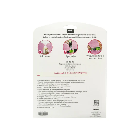 Makr Tie Dye Kit, Fuschia/Yellow/Blue- 3pk - Image 2