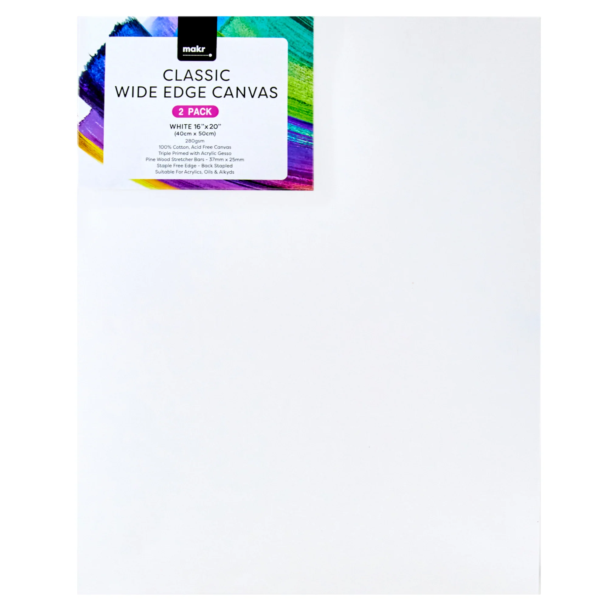 Makr Classic Wide Edge Value Pack Canvas, 2pk- 40cmx50cm - Image 3