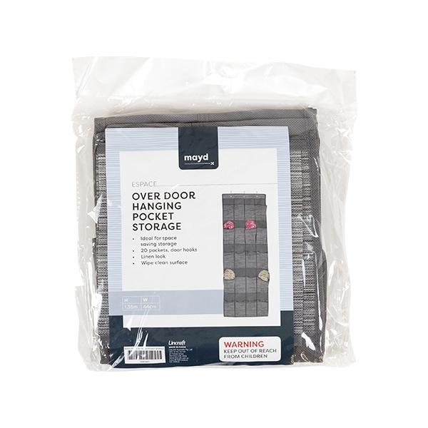 Mayd Over Door Hanging Pocket Storage, 20 Pockets w/ Hooks- 44cmx135cm - Image 2
