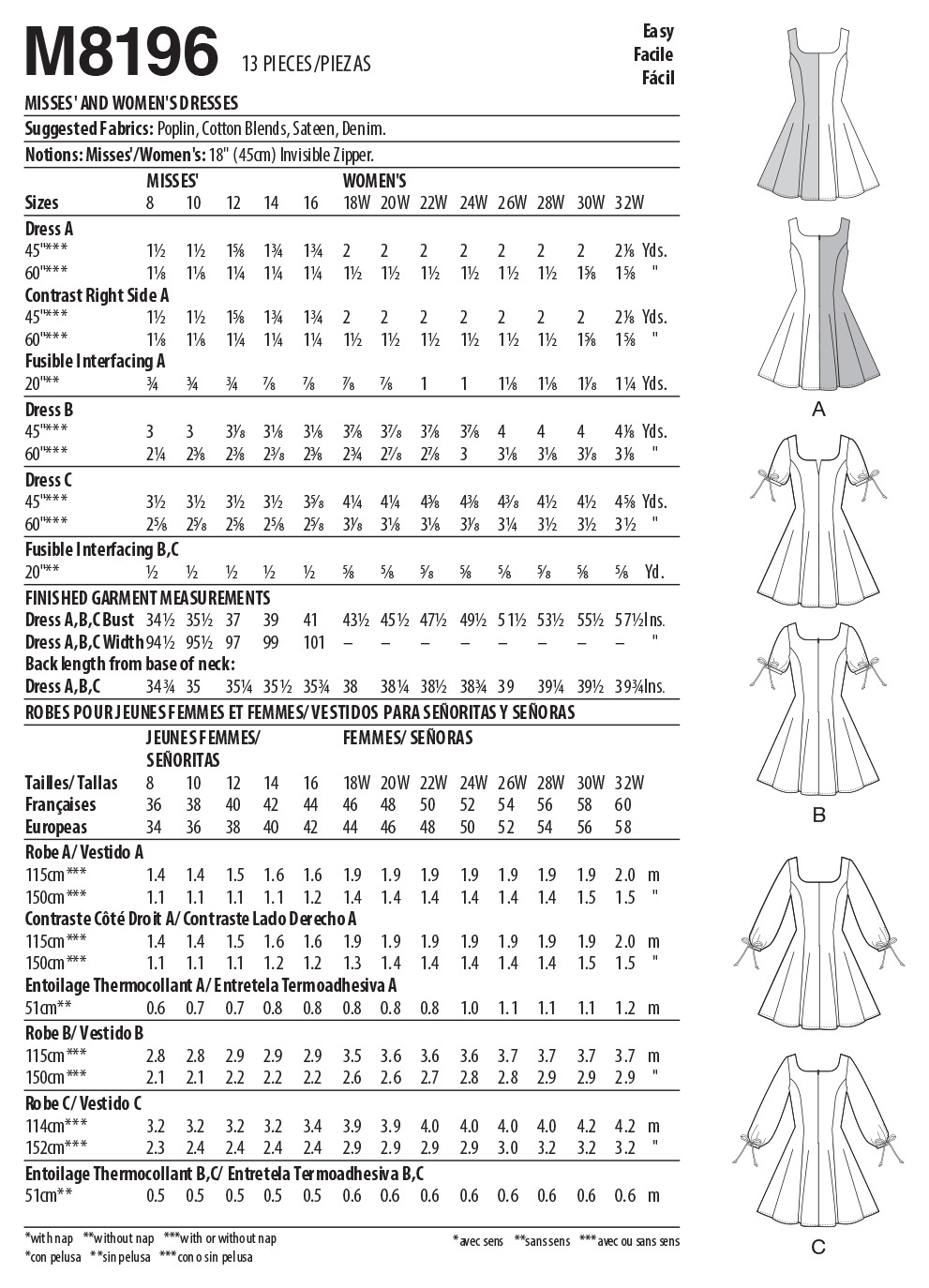 McCall's Pattern M8196 Misses' & Women's Dresses - Image 4