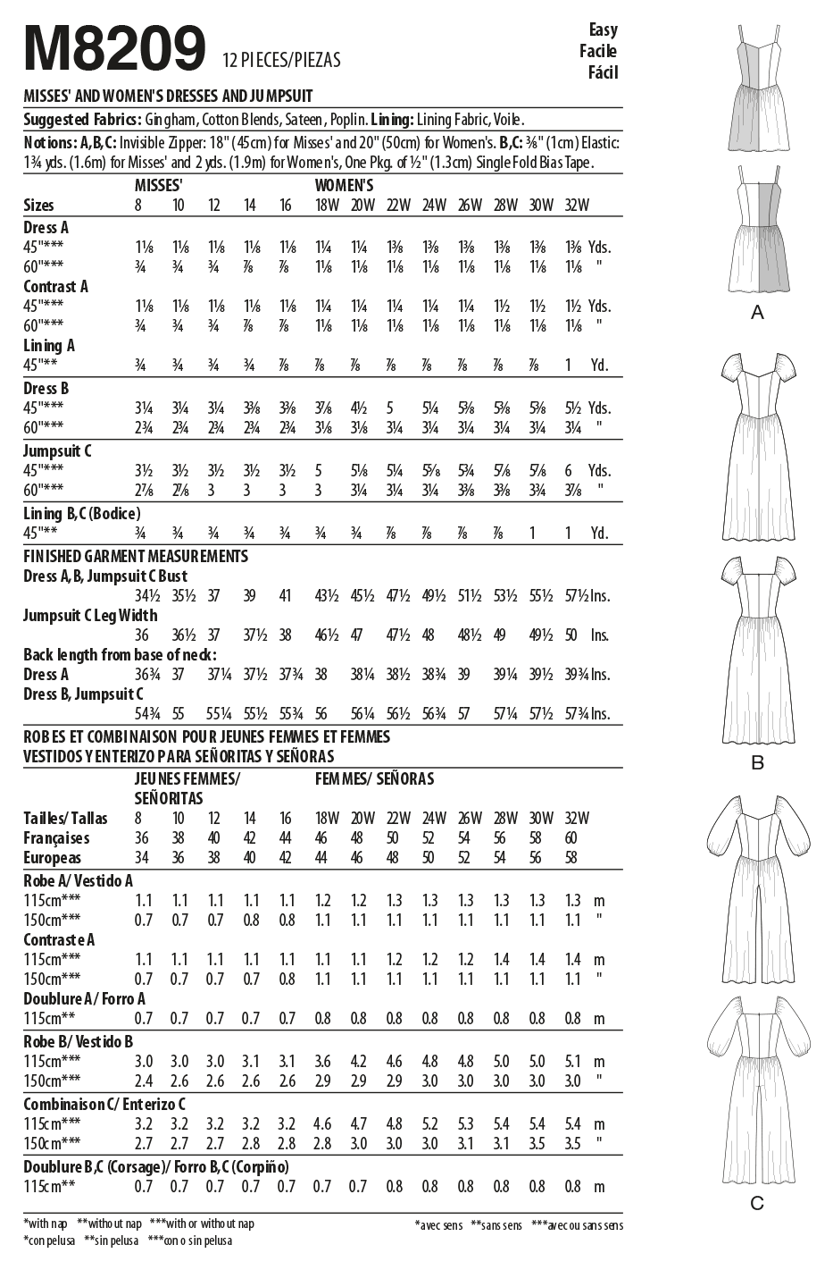 McCall's Pattern M8209 Misses' & Women's Dresses & Jumpsuit - Image 6