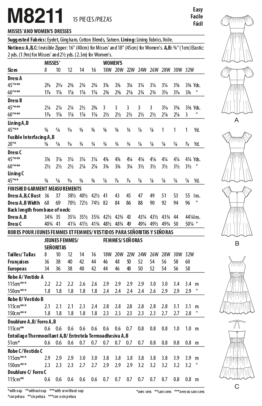 McCall's Pattern M8211 Misses' & Women's Dresses - Image 6