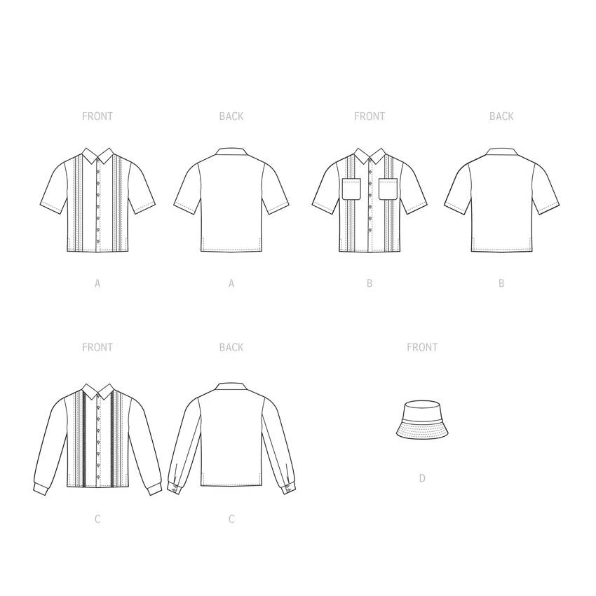 McCall's Pattern M8263 Unisex Shirts & Hat - Image 10