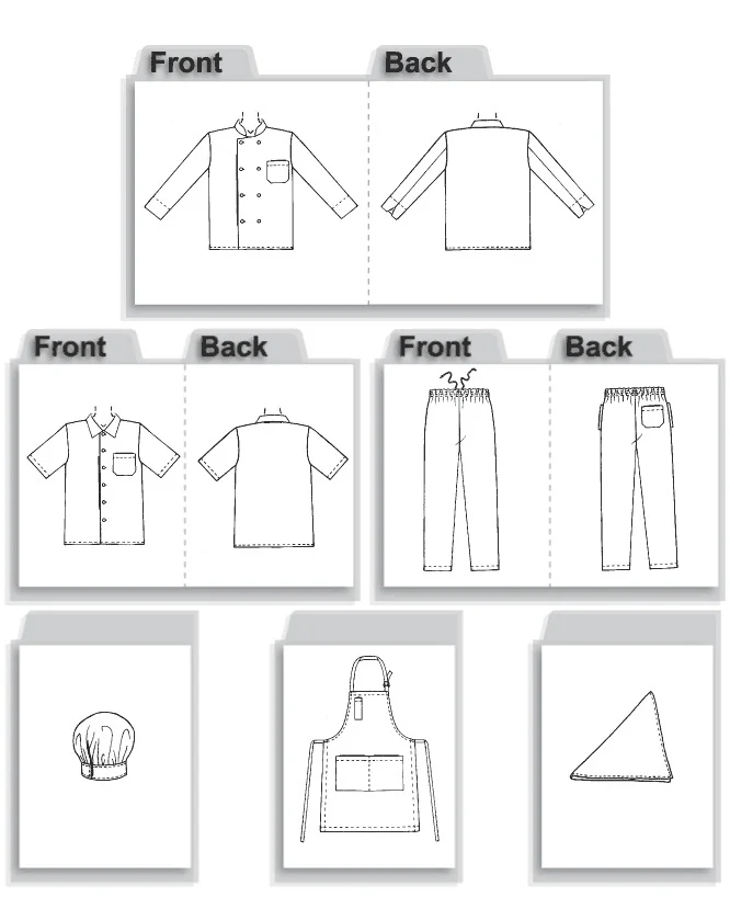 McCall's Pattern M2233 Misses' and Men's Jacket, Shirt, Apron, Pull-On Pants, Neckerchief and Hat - Image 10