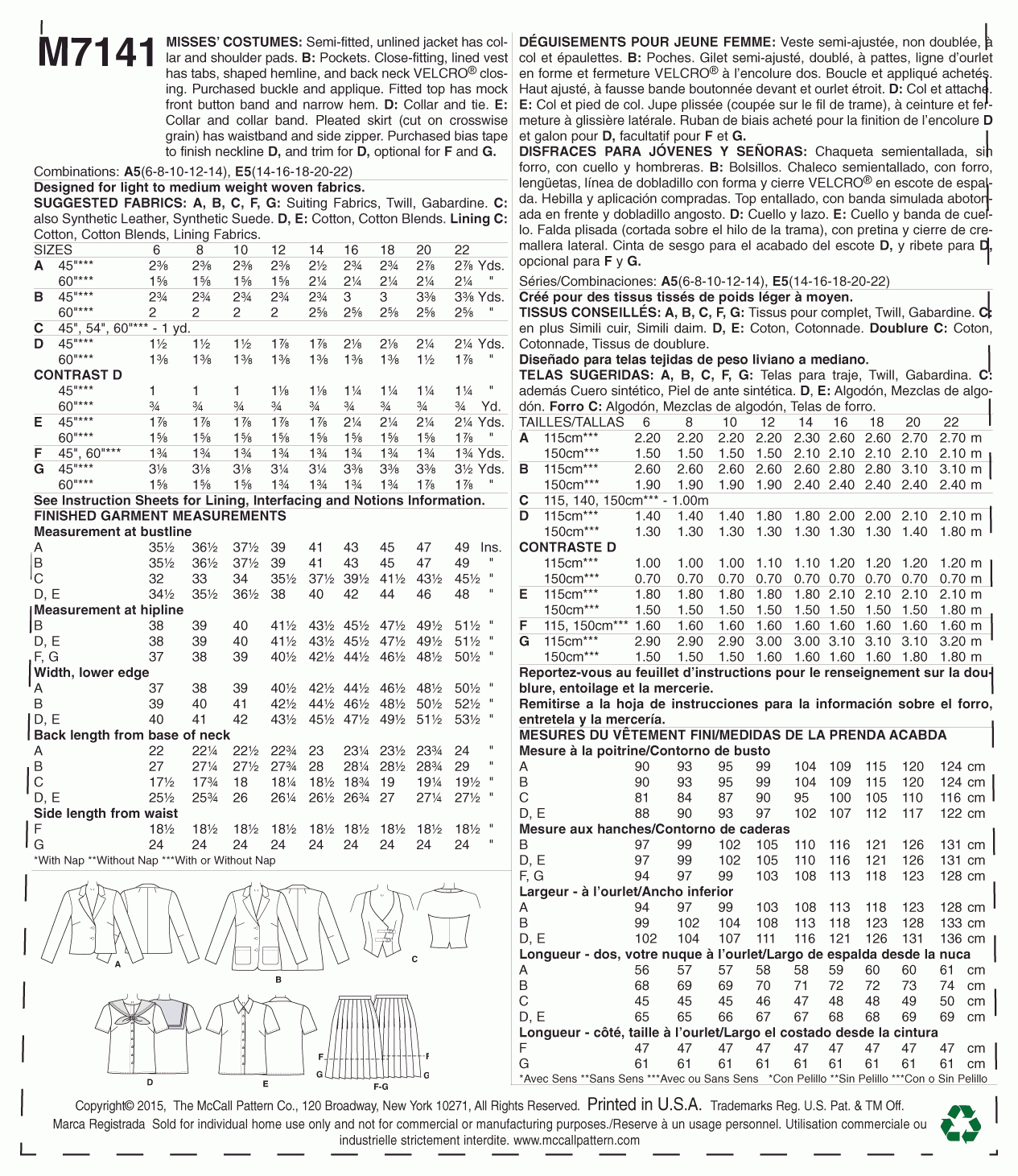 McCall's Pattern M7141 Misses' Costumes - Image 13