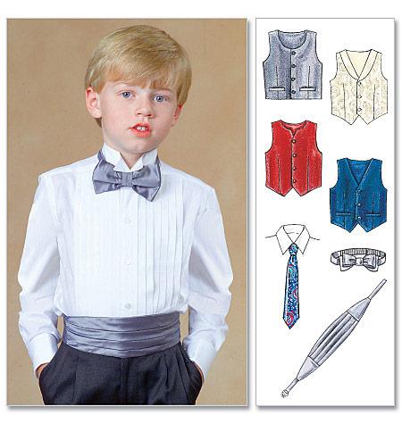 McCall's Pattern M7223 Children's/Boys' Lined Vests, Cummerbund, bow Tie and Necktie - Image 3