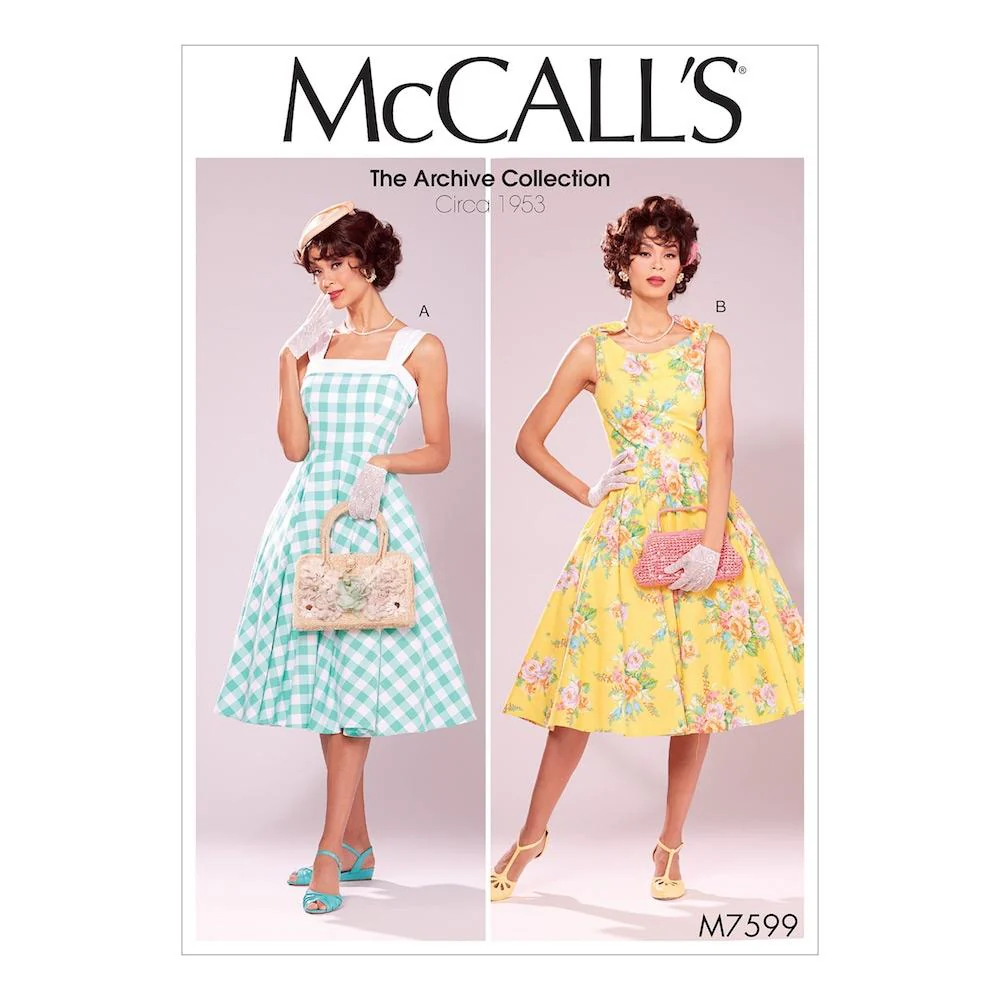 McCall's Pattern M7599 Misses' Lined Flared Dresses with Petticoat