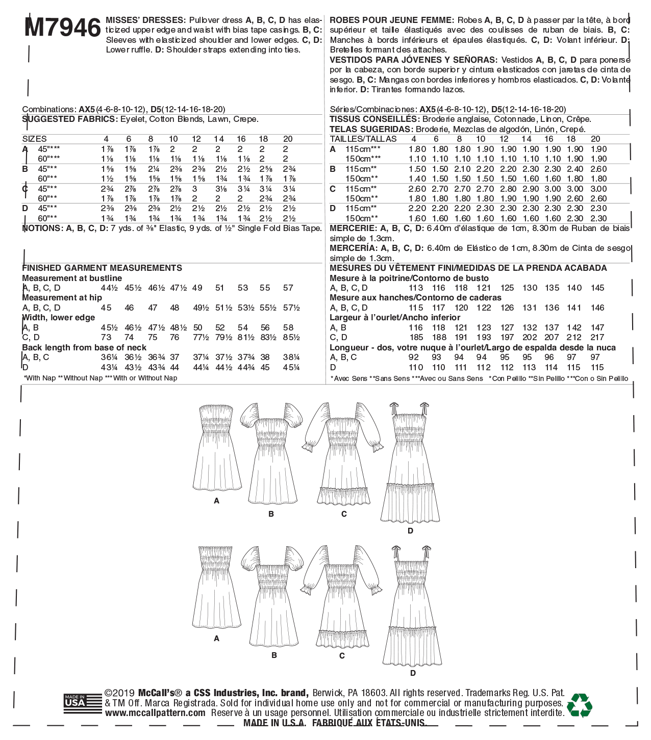 McCall's Pattern M7946 Misses' Dresses - Image 9