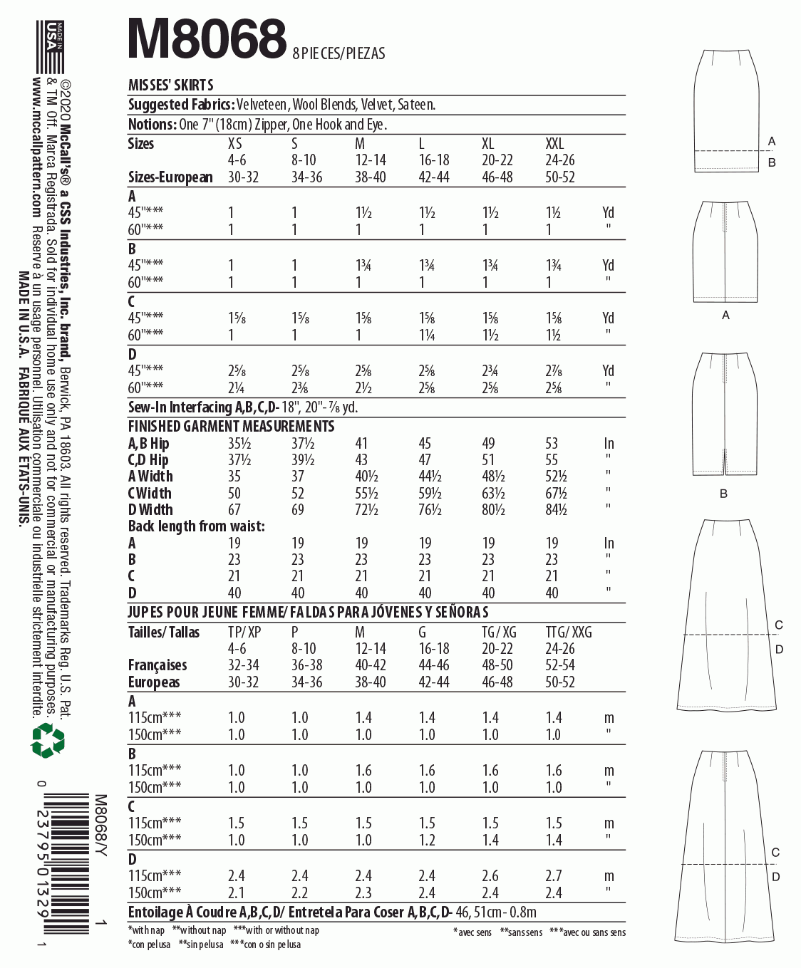 McCall's Pattern M8068 Misses' Skirts in Three Lengths - Image 4