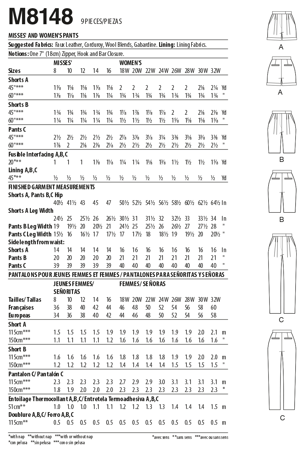 McCall's Pattern M8148 Misses' & Women's Pants - Image 8