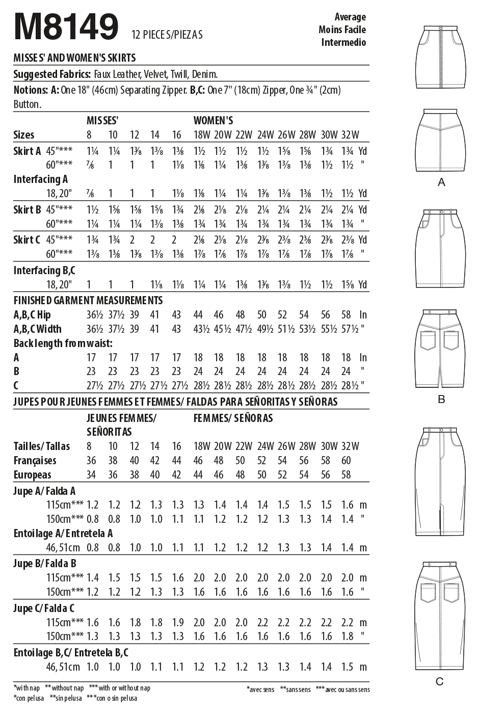 McCall's Pattern M8149 Misses' & Women's Skirts - Image 7