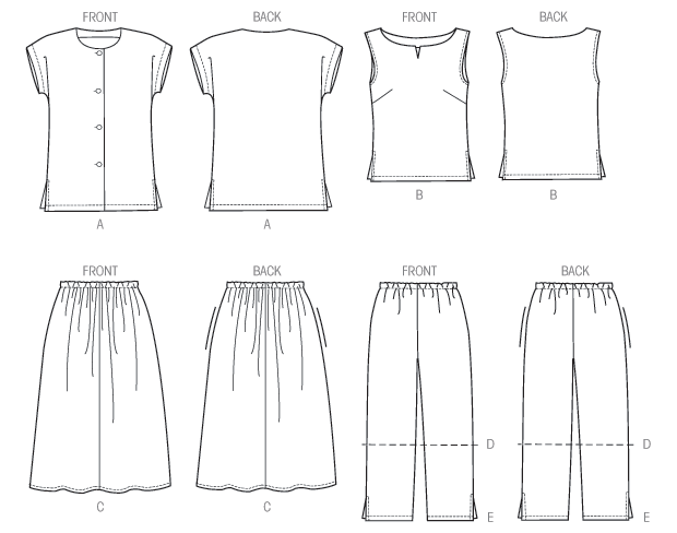 McCall's Pattern M8159 Women's Side Slit Shirt, Top, Skirt & Pants - Image 6