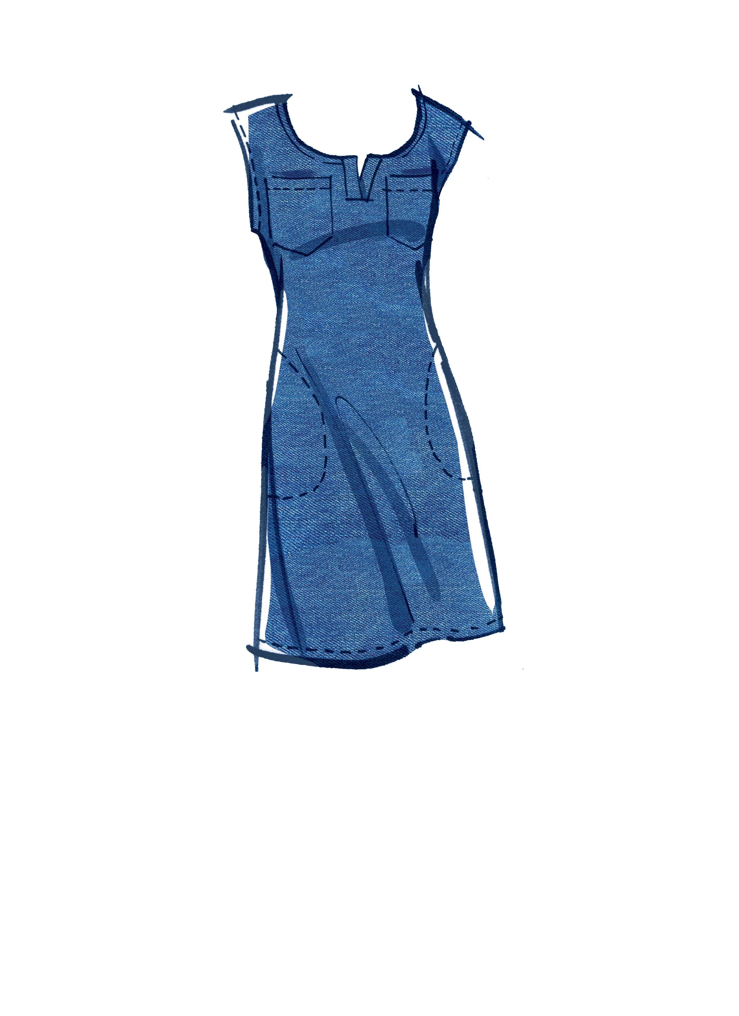 McCall's Pattern M8164 Misses' Pullover Dresses With Sleeve Ties, Pocket Variations & Belt - Image 3