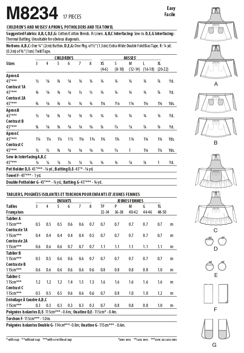 McCall's M8234 Child/Miss Apron Accessories - Image 7