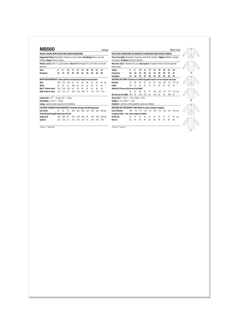 McCall's Pattern M8560 Misses' Jacket with Sleeve and Length Variations - Image 6