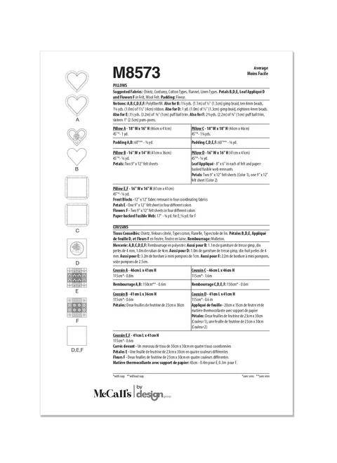McCall's Pattern M8573 Pillow Home Decor - Image 5