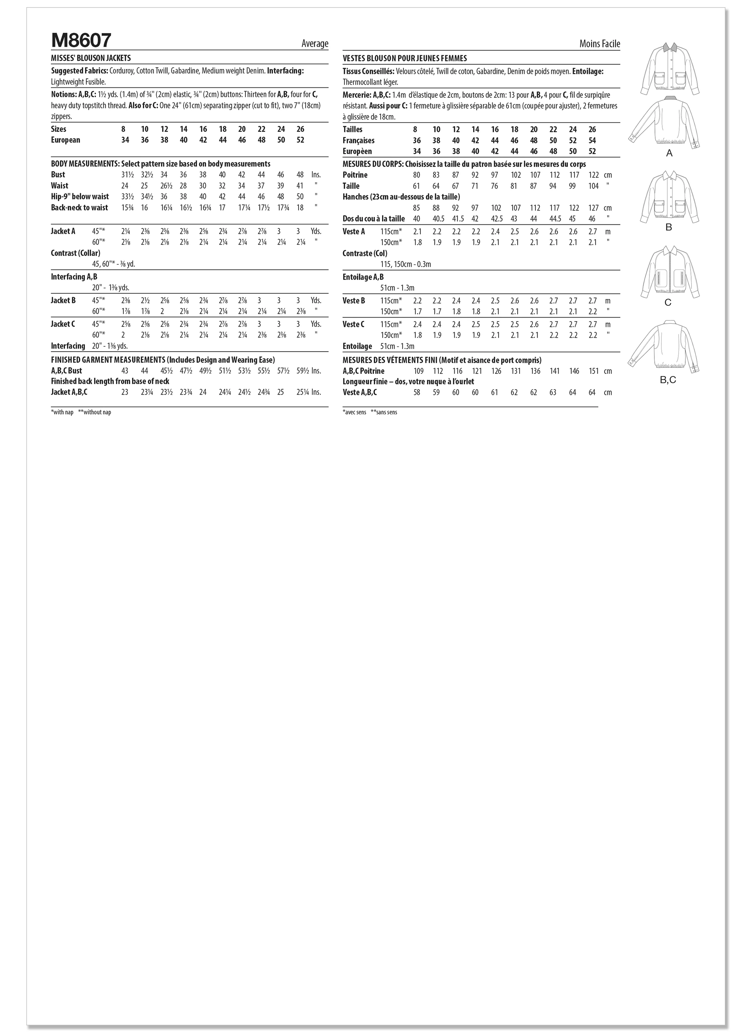 McCall's Pattern M8607 Misses' Jacket - Image 2