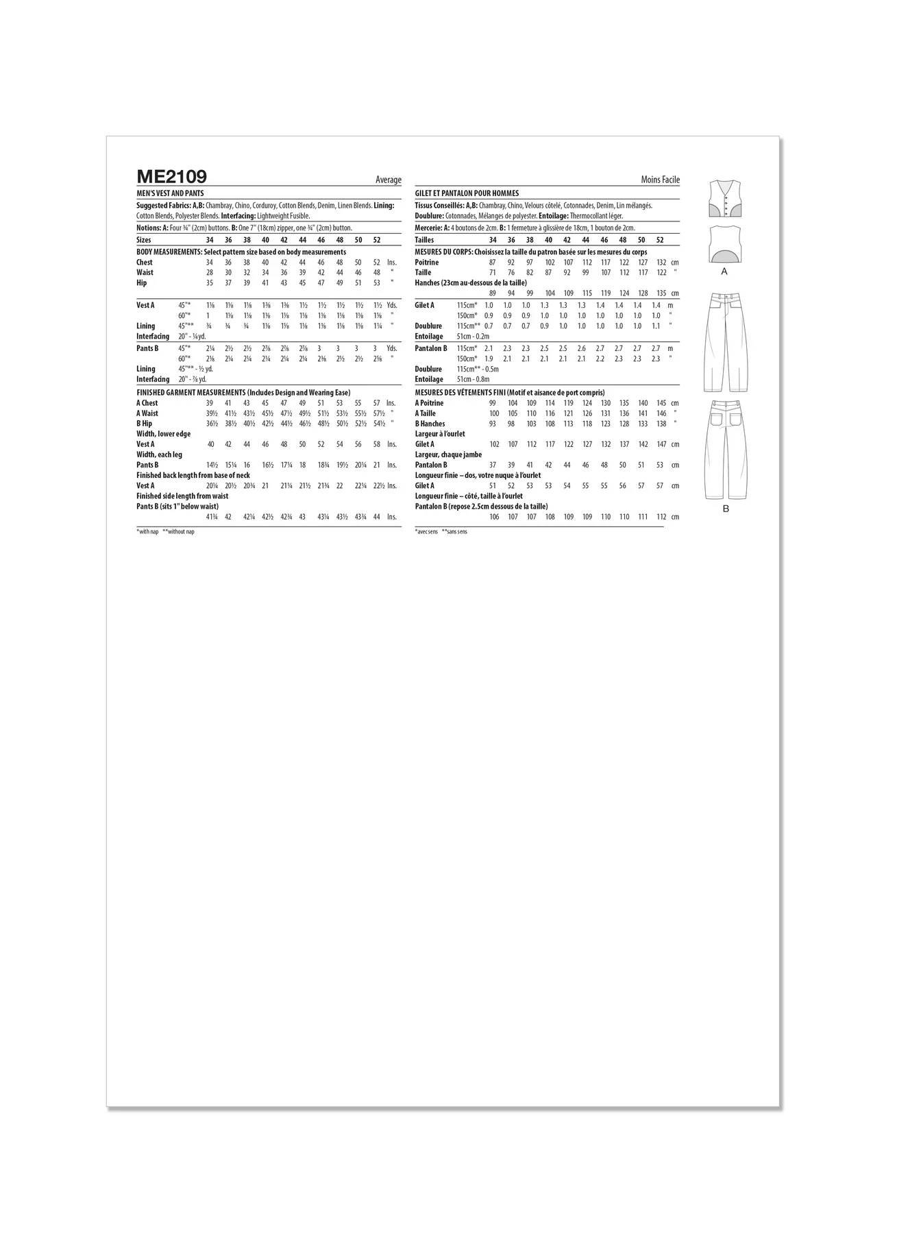 KnowMe Pattern ME2109 Men's Vest and Pants - Image 5
