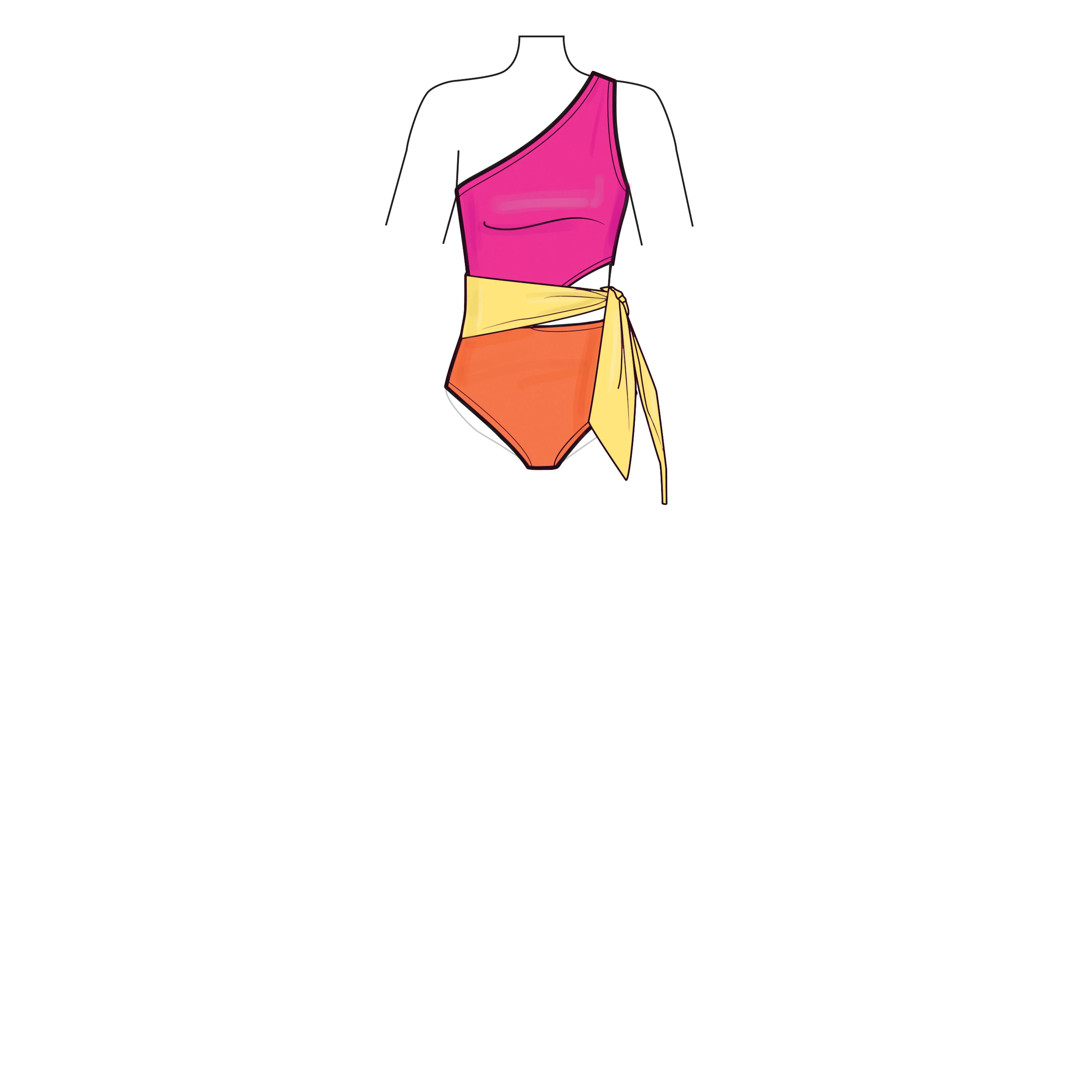 Newlook Pattern 6734 Misses' Swimsuit and Wrap Skirt - Image 8