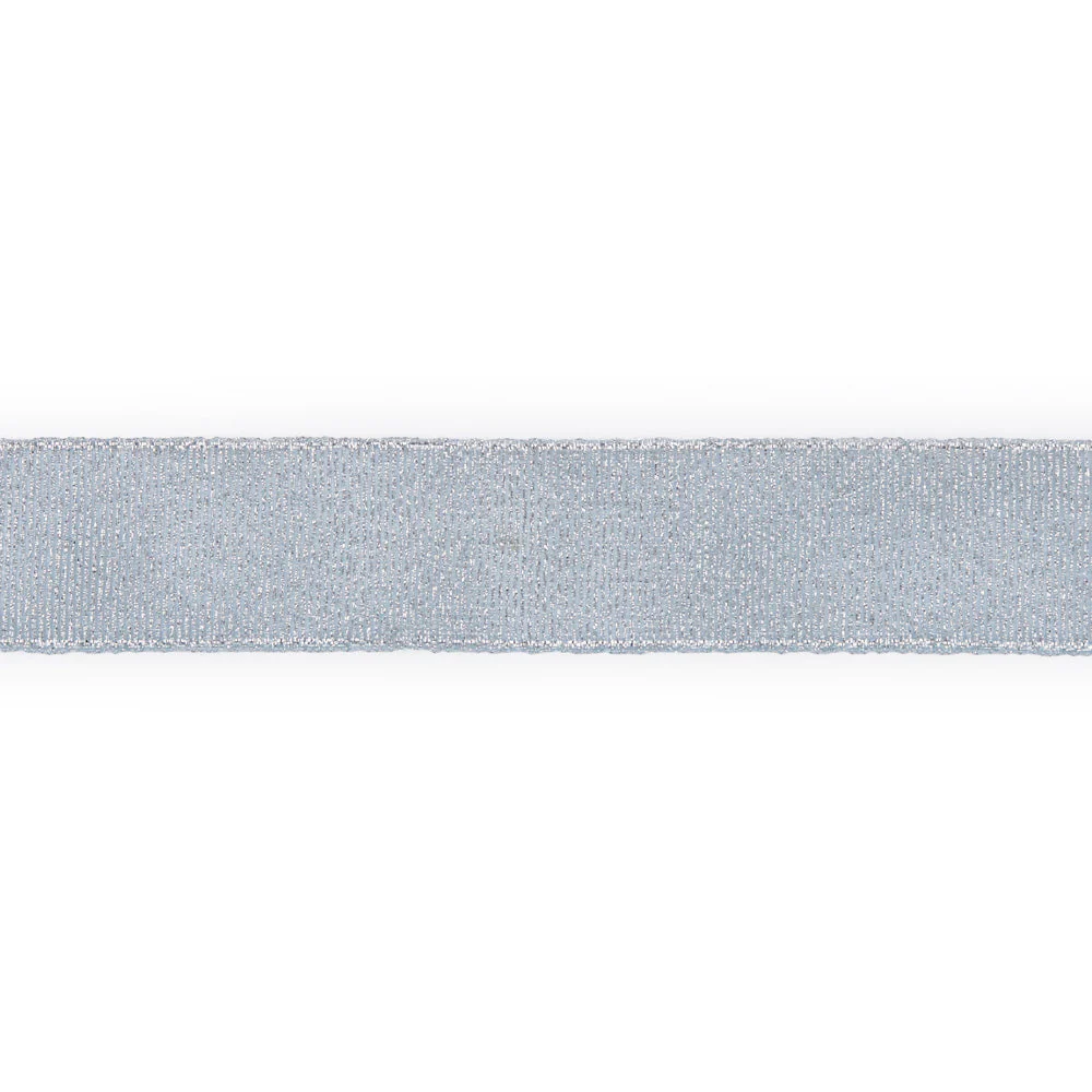 Sullivans Ribbon Organza, Silver/White Metallic- 25mm - Image 2