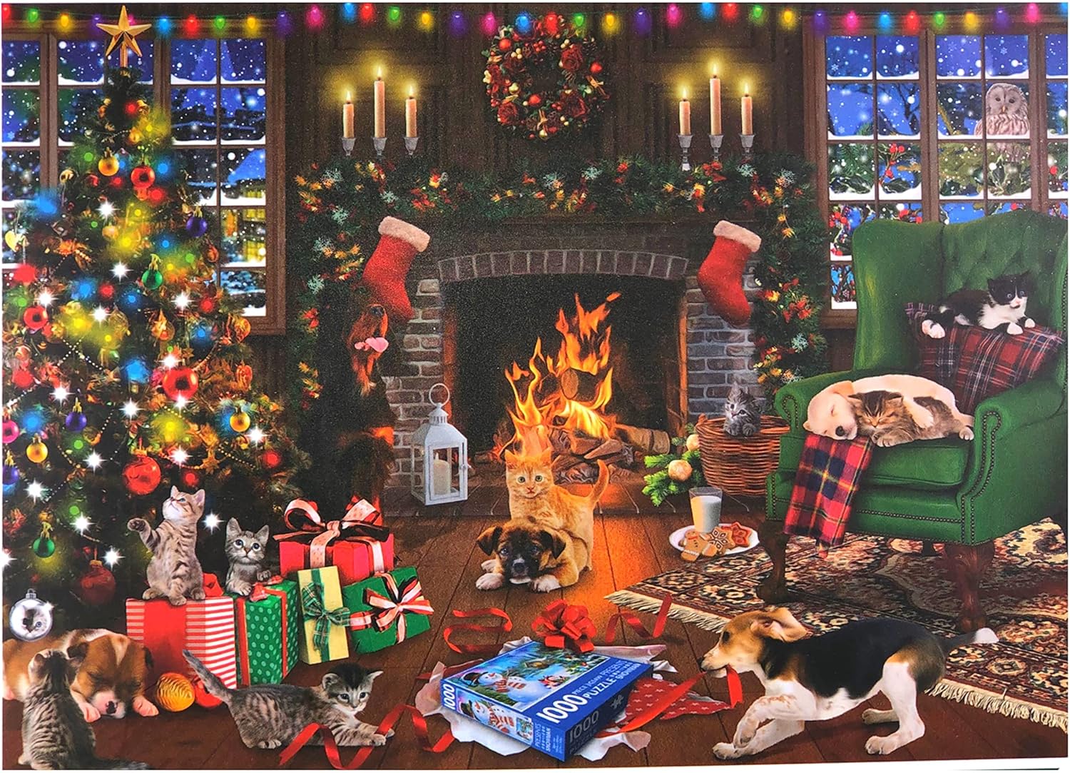 Paws Party Christmas Jigsaw Puzzle, 1000-Piece - Image 3