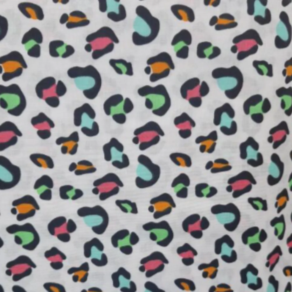 Print Craft & Quilting Fabric, Colorful Leopard Print- Width 110cm