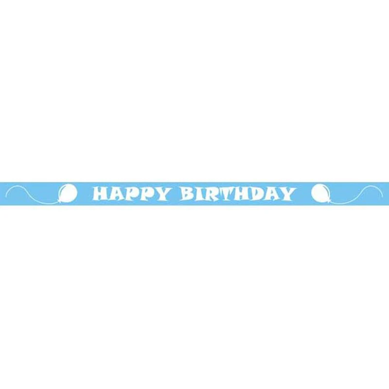Sullivans Organza Ribbon, Happy Birthday Blue- 15mm
