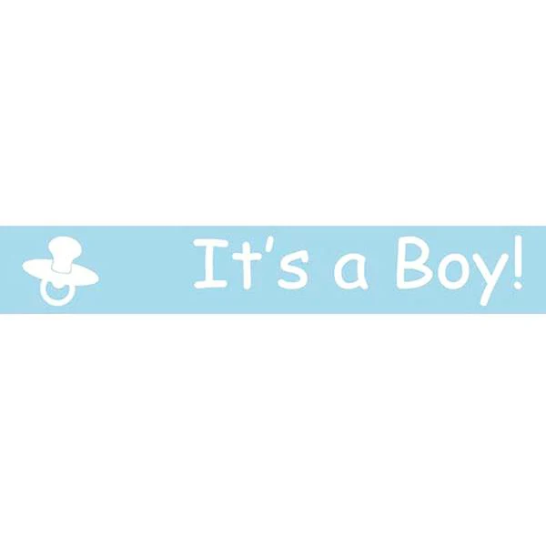 Sullivans Satin Ribbon, It's A Boy Light Blue White- 25mm