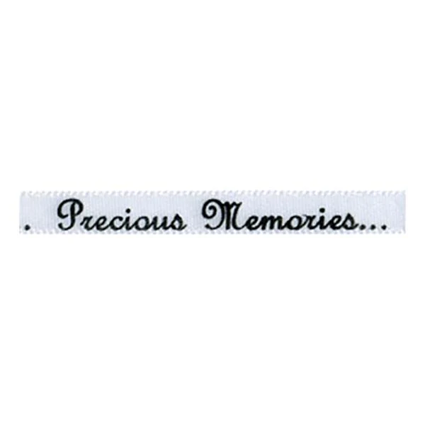 Sullivans Satin Ribbon, Precious Memories White Black- 6mm