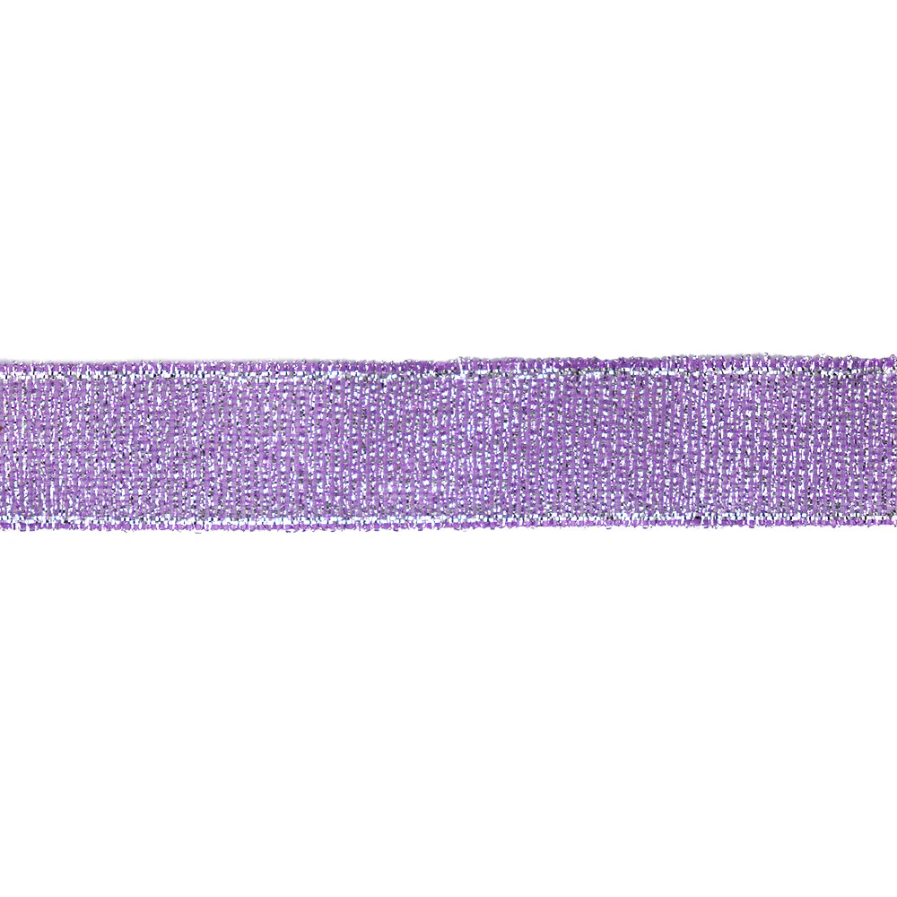 Sullivans Rayon Organza, Lilac Silver Edge- 15mmx5m - Image 2