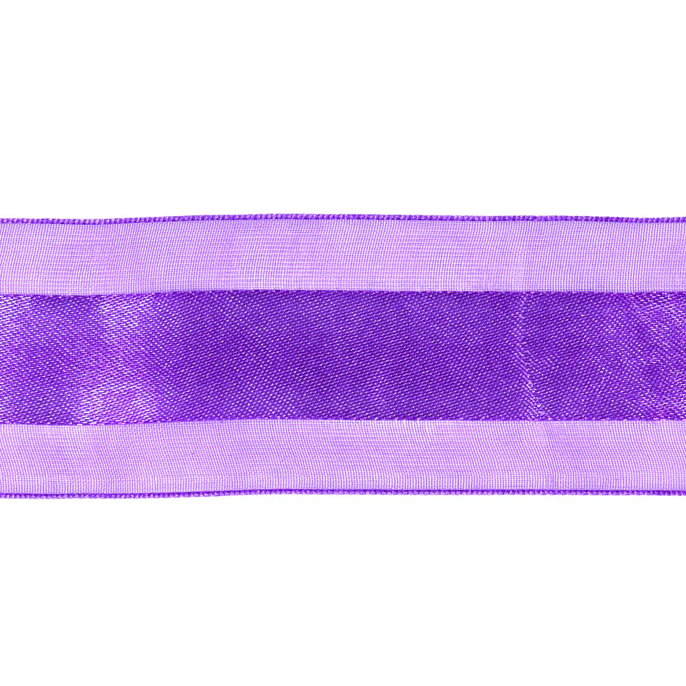 Sullivans Organza Ribbon Satin Edge, Purple- 38mm - Image 2