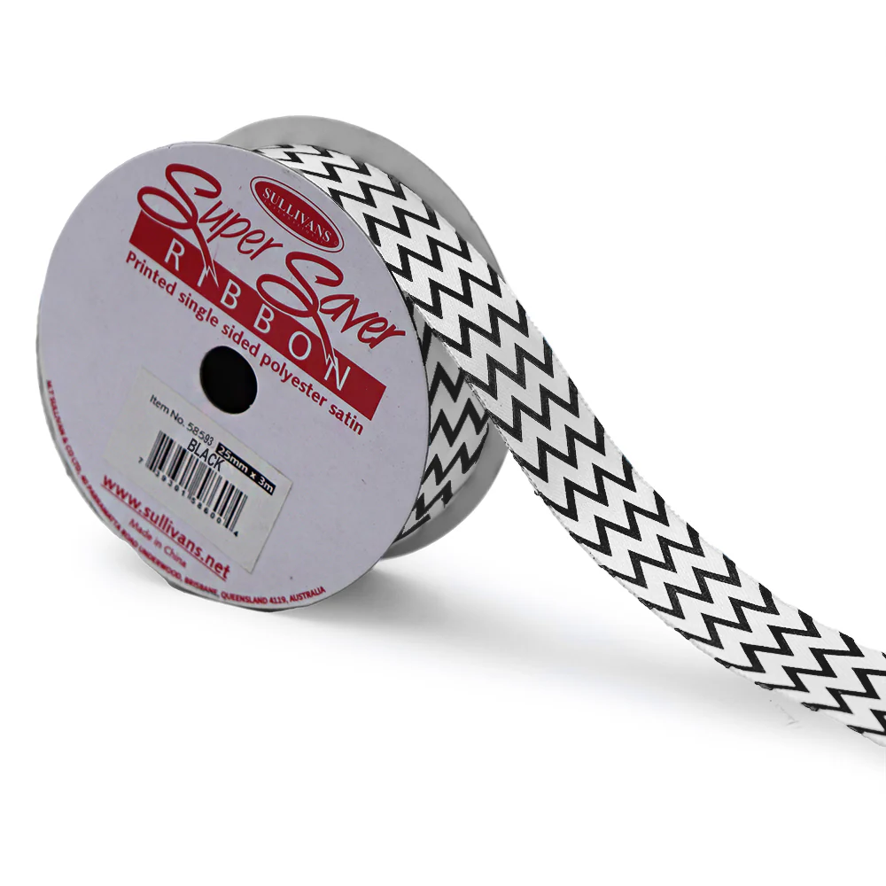 Sullivans Ribbon Satin, Black- 25 mm - Image 3
