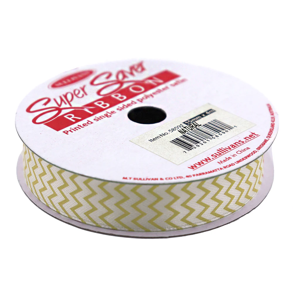 Sullivans Ribbon Satin, Natural- 15 mm - Image 2