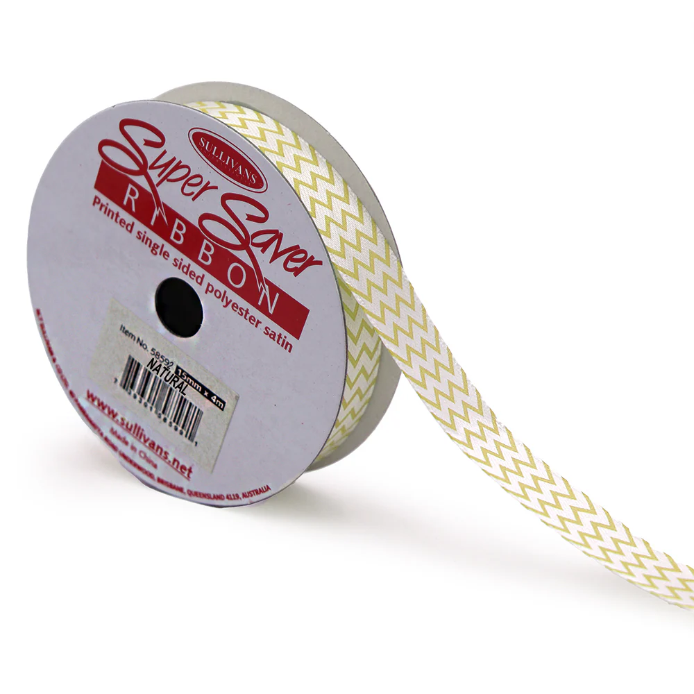 Sullivans Ribbon Satin, Natural- 15 mm - Image 3
