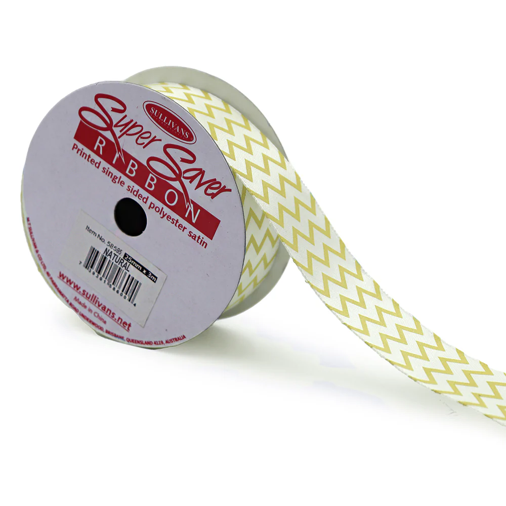 Sullivans Ribbon Satin, Natural- 25 mm - Image 3