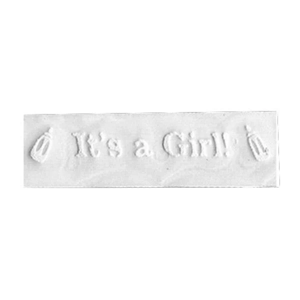 Sullivans Ribbon Satin, Say It's A Girl White- 25mm