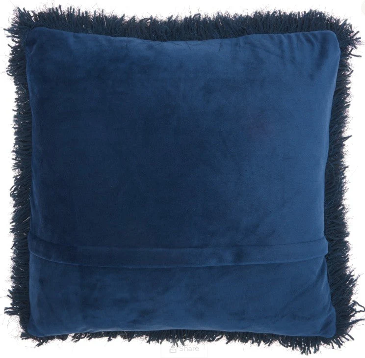 Mina Victory Shaggy Cushion, Navy- 50.8cmx50.8cm - Image 4