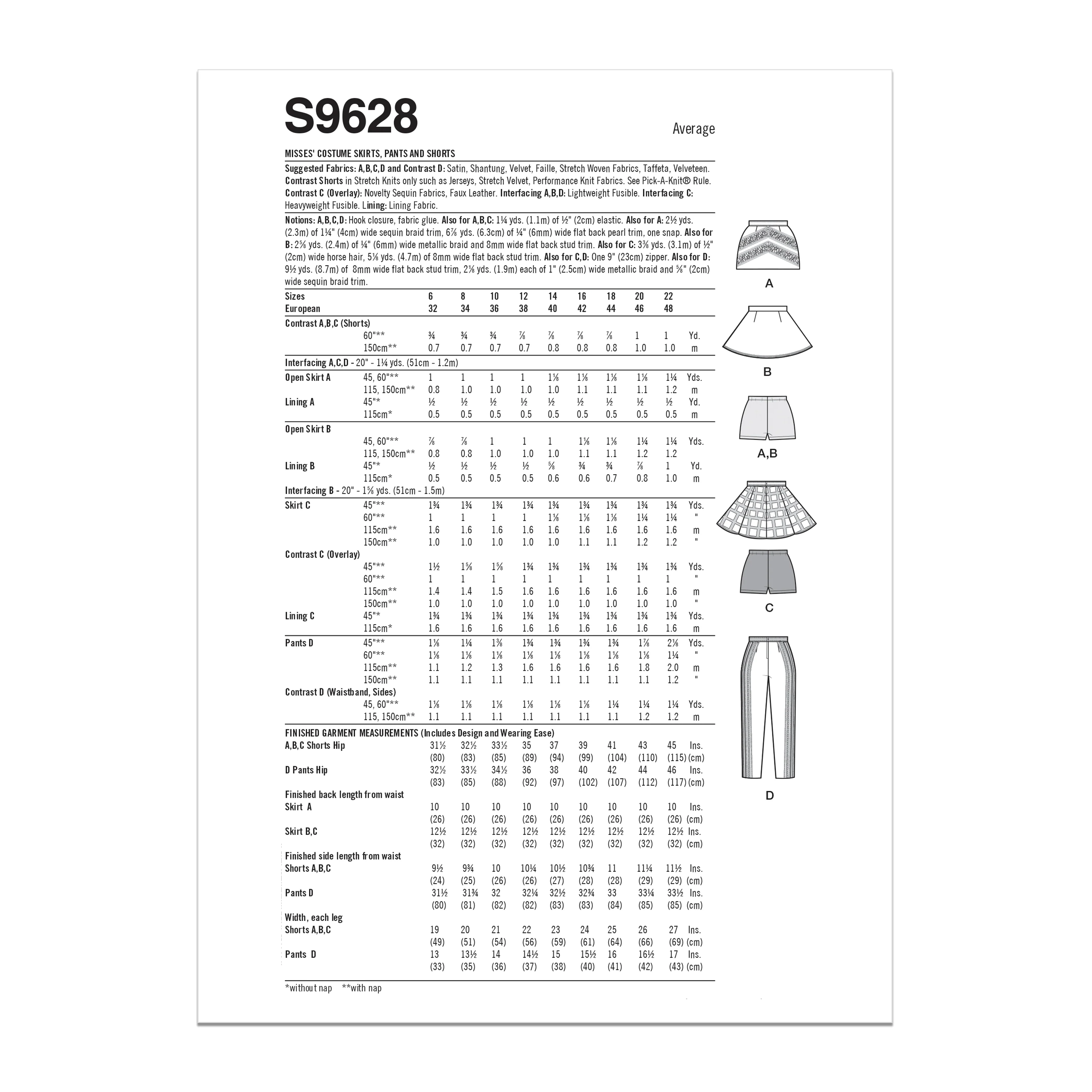 Simplicity Pattern S9628 Misses' Costume Bottoms - Image 11