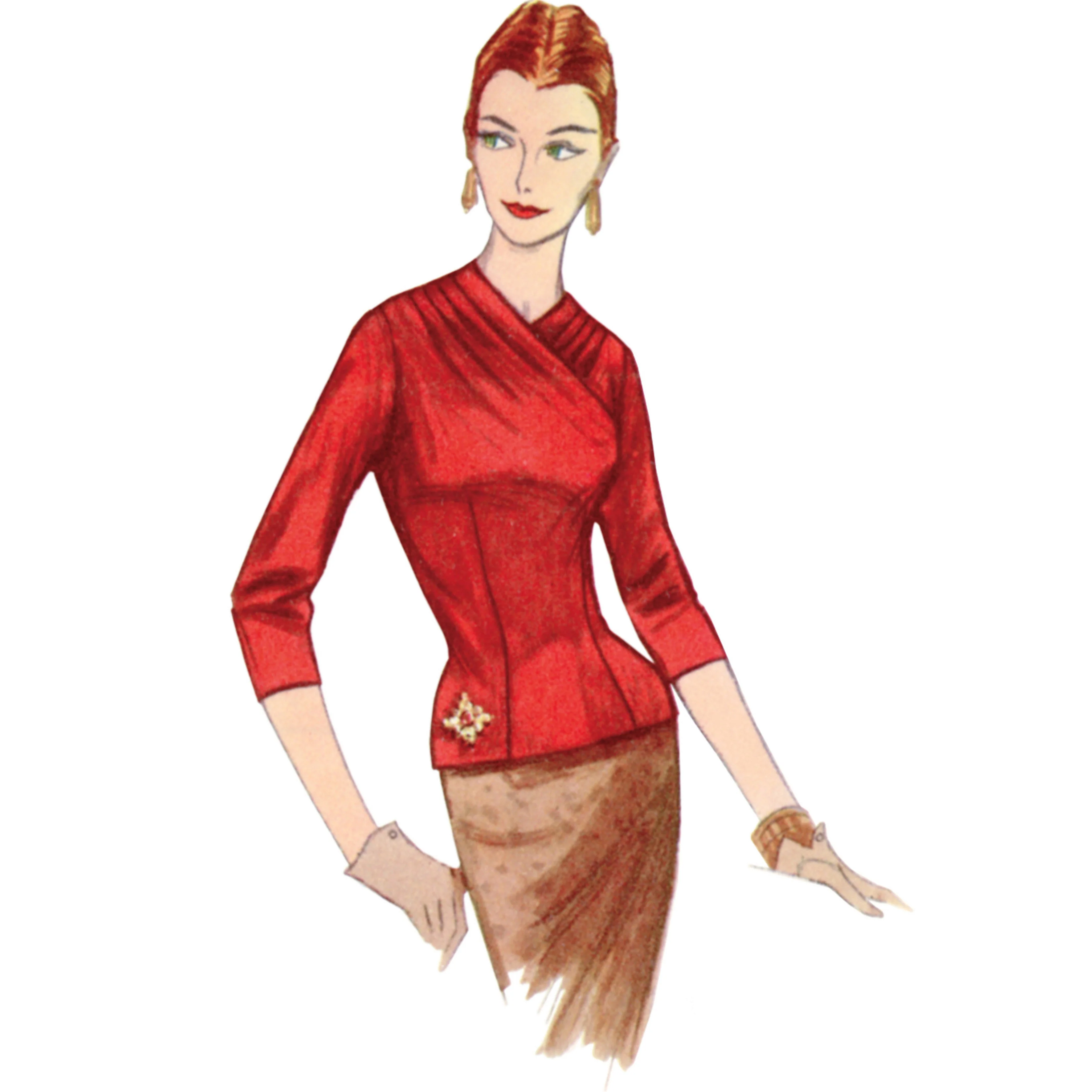 Simplicity Pattern S9634h Misses' Vintage Blouses and Cummerbund - Image 3