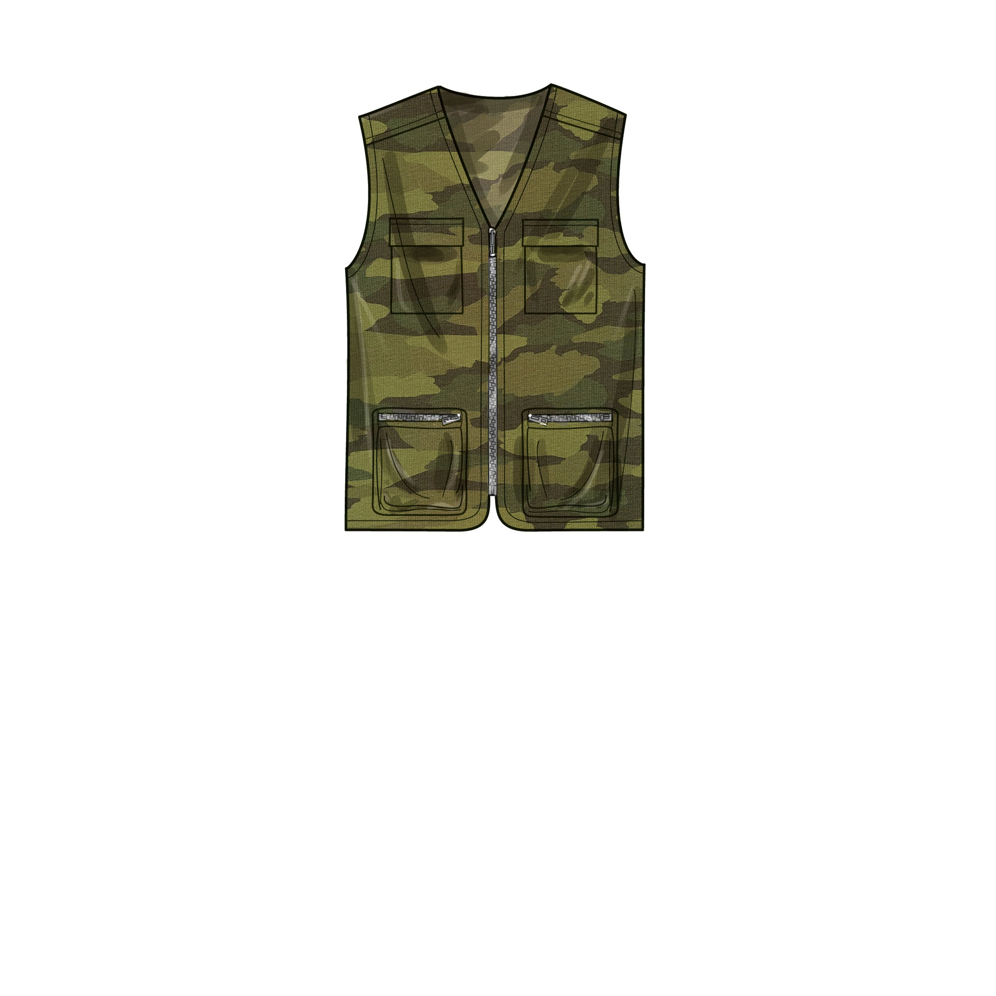 Simplicity Pattern S9651 Men's Knit Top Vest & Hat - Image 2
