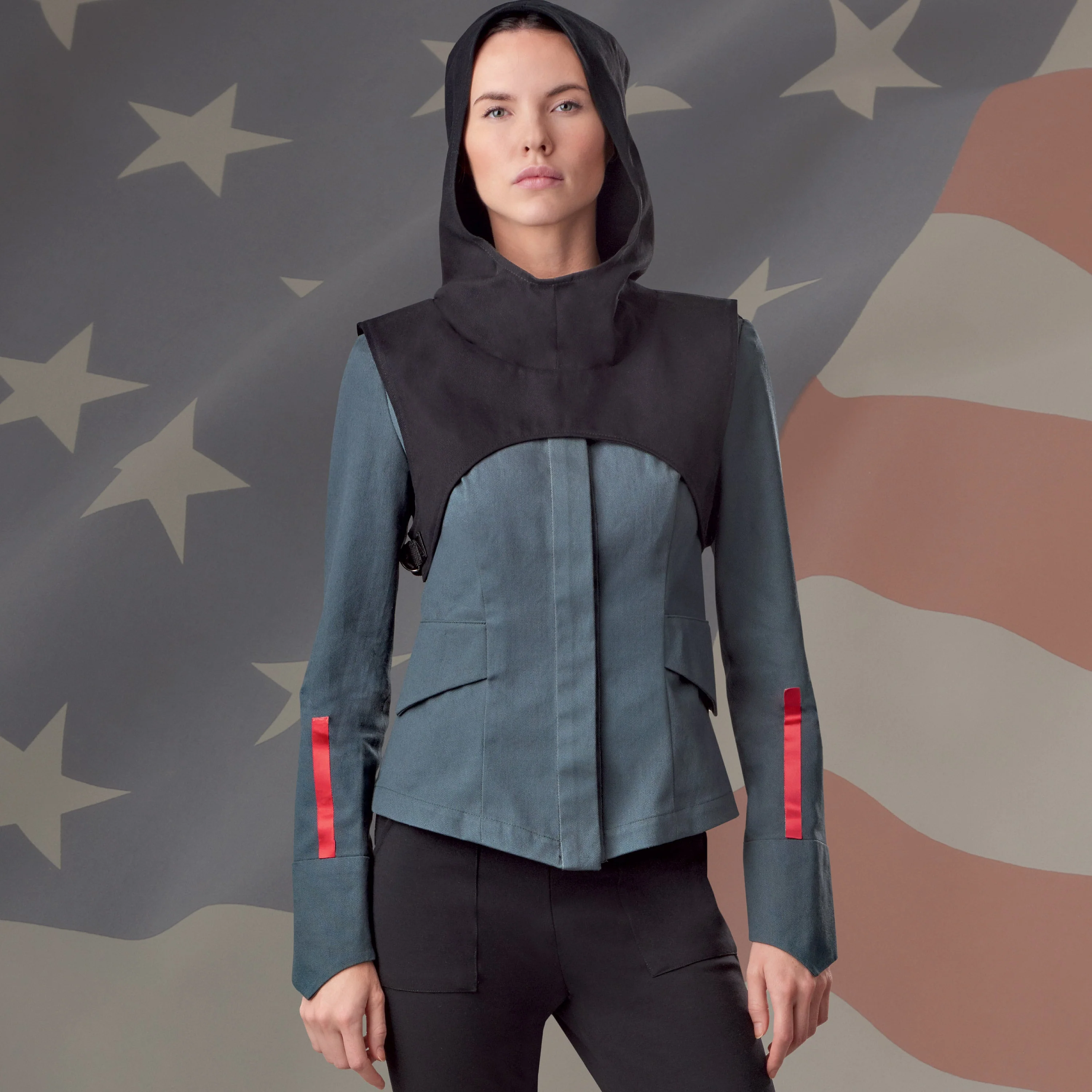 Simplicity Pattern 9249 Misses' Jacket, Pants, Cropped Hooded Tabard, Mask - Image 4