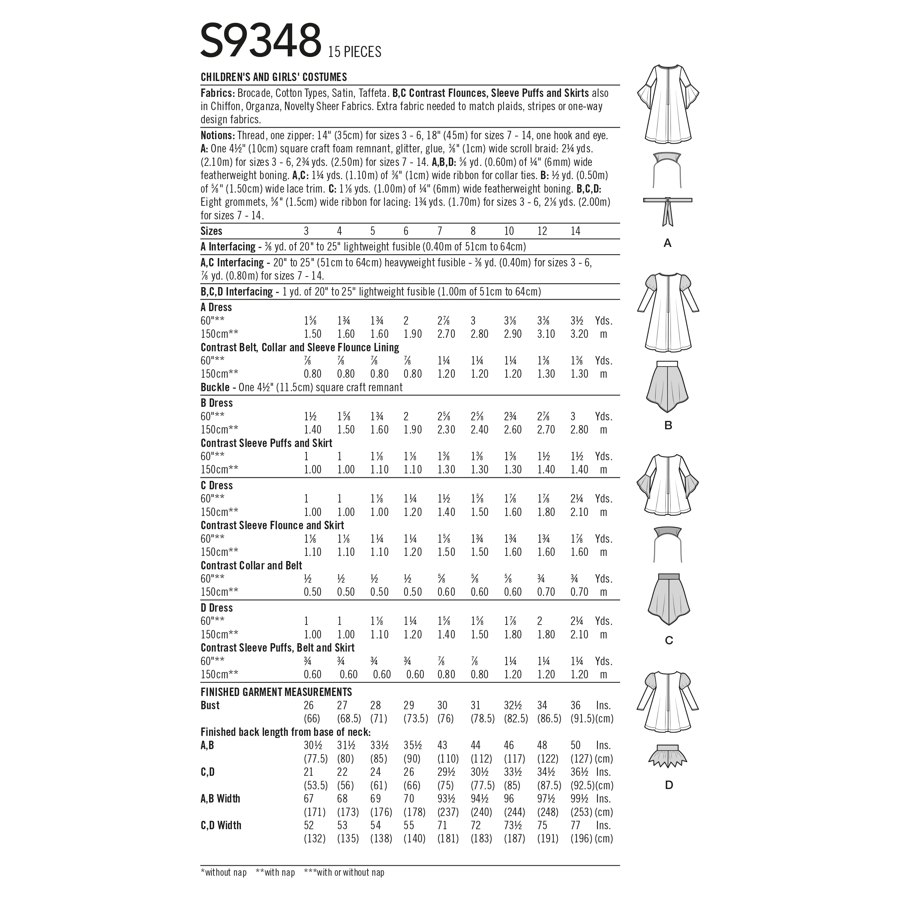 Simplicity Pattern 9348 Child & Girl Costumes - Image 12